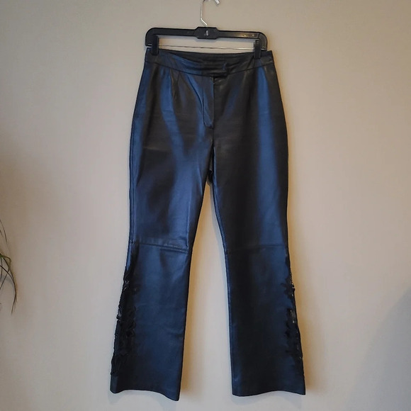 Together women's leather black pants sz.6 with  lined(c10) - Picture 1 of 15